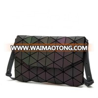 Evening rhombus ladies bags pu leather handbag luminous bag